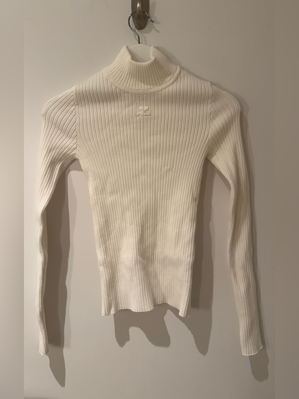 Courreges turtle neck sweater with logo